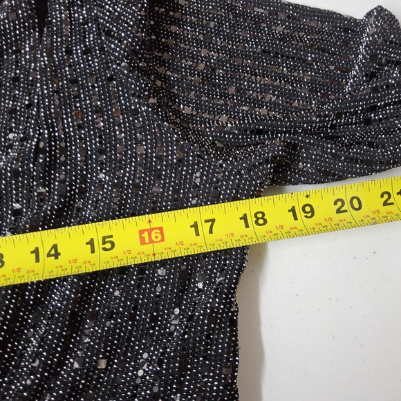 Calvin Klein Black Glitter Long Sleeve Dress - Picture 13 of 13